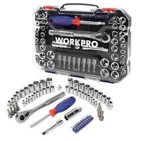 Workpro WP202566 1/4'’ 3/8’’ Metrik/İnç 63 Parça Cr-V Lokma Takımı