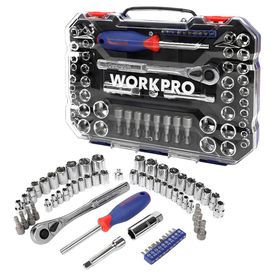 Workpro WP202566 1/4'’ 3/8’’ Metrik/İnç 63 Parça Cr-V Lokma Takımı