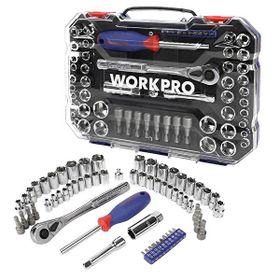 Workpro WP202566 1/4'’ 3/8’’ Metrik/İnç 63 Parça Cr-V Lokma Takımı
