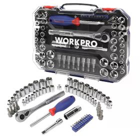 Workpro WP202566 1/4'’ 3/8’’ Metrik/İnç 63 Parça Cr-V Lokma Takımı