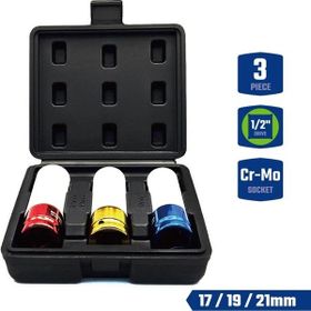 Workpro Wp202591 17/19/21 mm 3 Parça 1/2'' Cr-Mo Profesyonel Darbeli Derin Lokma Seti