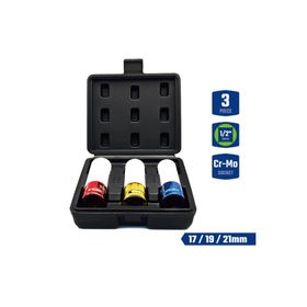 Workpro Wp202591 17/19/21 mm 3 Parça 1/2'' Cr-Mo Profesyonel Darbeli Derin Lokma Seti