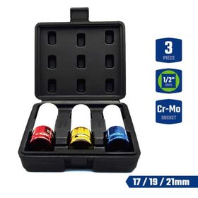 Workpro Wp202591 17/19/21 mm 3 Parça 1/2'' Cr-Mo Profesyonel Darbeli Derin Lokma Seti