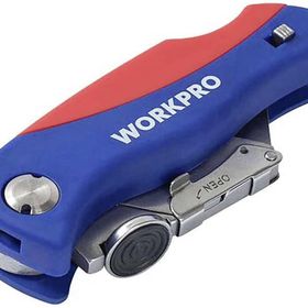 Workpro WP211006 Ağır Hizmet Paslanmaz Çelik Gövde Katlanır Rötuş Maket Bıçağı ve 6 Adet Yedek Bıçak
