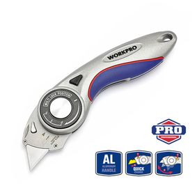 Workpro WP211013 Ağır Hizmet Alüminyum Gövde Açı Ayarlı Katlanır Rötuş Maket Bıçağı ve 5 Adet Yedek Bıçak