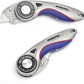 Workpro WP211013 Ağır Hizmet Alüminyum Gövde Açı Ayarlı Katlanır Rötuş Maket Bıçağı ve 5 Adet Yedek Bıçak
