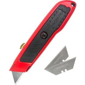 Workpro WP213005 Alüminyum Gövde Geri Çekilebilir Rötuş Maket Bıçağı ve 3 Adet Yedek Bıçak