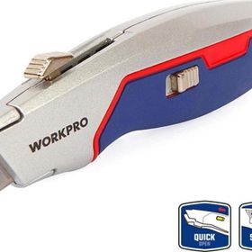 Workpro WP213011 Ağır Hizmet Alüminyum Gövde Geri Çekilebilir Rötuş Maket Bıçağı ve 3 Adet Yedek Bıçak