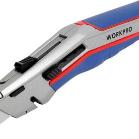 Workpro WP213015 Ağır Hizmet Alüminyum Gövde Otomatik Geri Çekilebilir Rötuş Maket Bıçağı ve 5 Adet Yedek Bıçak