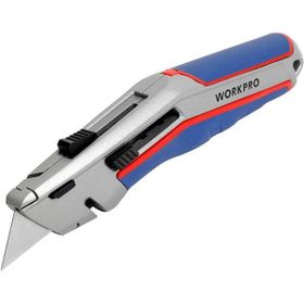 Workpro WP213015 Ağır Hizmet Alüminyum Gövde Otomatik Geri Çekilebilir Rötuş Maket Bıçağı ve 5 Adet Yedek Bıçak
