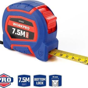 Workpro WP261010 7.5 m x 25 mm 25 ft Naylon Kaplama Sarı Çelik Şerit Metre