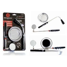 Worldforce 11314 Tepsi LED Fener Ayna 3'lü Manyetik Set