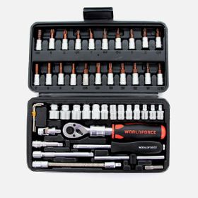 Worldforce 11503 46 Parça S-Ultra 1/4 Uzatmalı Cırcır Lokma Takımı