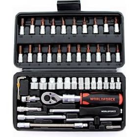 Worldforce 11503 46 Parça S-Ultra 1/4 Uzatmalı Cırcır Lokma Takımı