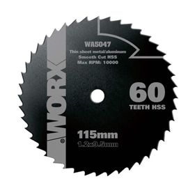 Worx WA5047 115x9.5 mm Alüminyum, Pvc, Sac Kesme, Daire Testere Bıçağı
