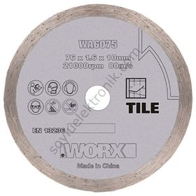 Worx WA6075 WX801 İçin 76x10 mm Fayans Seramik Mermer Elmas Kesme Diski