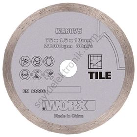 Worx WA6075 WX801 İçin 76x10 mm Fayans Seramik Mermer Elmas Kesme Diski