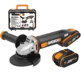 WORX WX803 20 V 2/4 Ah Li-Ion Çift Akülü 125 mm Profesyonel Şarjlı Avuç Taşlama