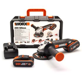 WORX WX803 20 V 2/4 Ah Li-Ion Çift Akülü 125 mm Profesyonel Şarjlı Avuç Taşlama