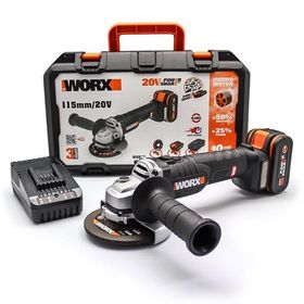 Worx WX813 20Volt 4.0Ah. Liıon Tek Akülü 115Mm Kömürsüz Profesyonel Şarjlı Avuç Taşlama