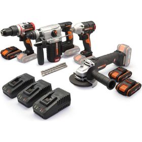 Worx WXKS5 WX354.9 + WX272.9 + WX380.9 + WX812.9 + WA3601 20V 2 Ah Pro Kombo Set