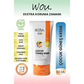 Wou World Of Unique Kids 50 ml Yüksek Koruma Etkili Spf 50 Çocuk Güneş Kremi