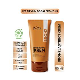 Wou World Of Unique Self Tanning 50 ml Güneşsiz Bronzlaştırıcı ve Nemlendirici Krem