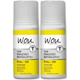 Wou World Of Unique Ter Önleyici Beyazlatıcı 2x75 ml Unisex Deodorant Roll-On