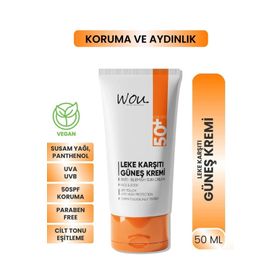 Wou World Of Unique Wou Leke Karşıtı Yüksek Koruma SPF 50+ 50 ml Güneş Kremi