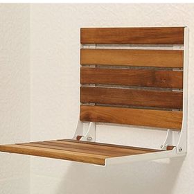 Wower Beyaz Duvara Monte Katlanır 38x38 cm Ahşap Duş Sandalyesi