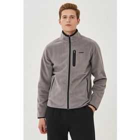 Wrangler 673W22257 Gri Fermuarlı Polar Erkek Sweatshirt