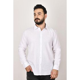 Wrangler W221085102 Kırık Beyaz Erkek Keten Karışımlı Gömlek