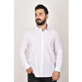 Wrangler W221085102 Kırık Beyaz Erkek Keten Karışımlı Gömlek