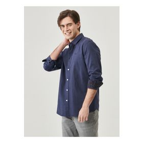 Wrangler W221085410 Lacivert Erkek Keten Karışımlı Gömlek
