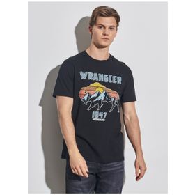 Wrangler W231254001 Bisiklet Yaka Siyah Erkek T-Shirt