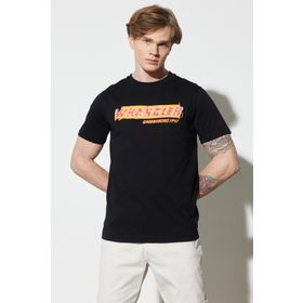 Wrangler W231257001 Bisiklet Yaka Siyah Erkek T-Shirt