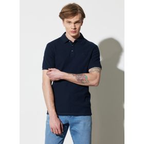 Wrangler W231325410 Polo Yaka Lacivert Erkek T-Shirt