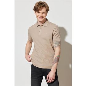 Wrangler W231325614 Bej Polo Yaka Erkek T-shirt