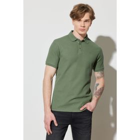 Wrangler W231325801 Polo Yaka Haki Erkek T-Shirt