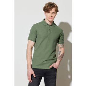 Wrangler W231325801 Polo Yaka Haki Erkek T-Shirt