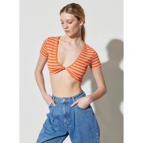 Wrangler W231671700 Berrak Tüzünataç Turuncu V Yaka Kadın Bluz