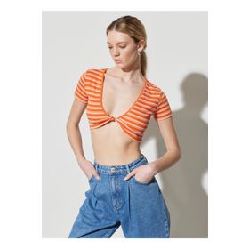 Wrangler W231671700 Berrak Tüzünataç Turuncu V Yaka Kadın Bluz