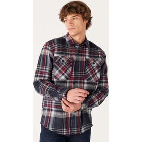 Wrangler W232138003 Antrasit Rahat Kesim Uzun Kollu Oduncu Erkek Gömlek