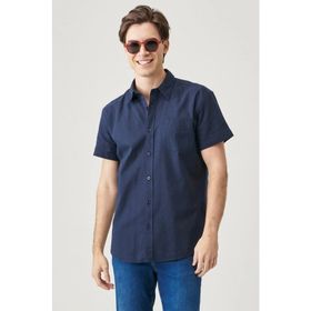 Wrangler W5J7LO114 Lacivert Erkek Keten Karışımlı Gömlek