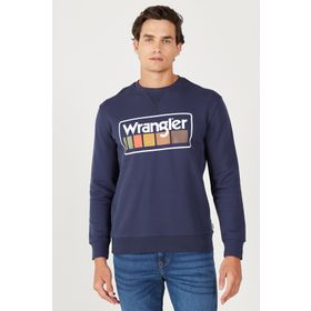 Wrangler W646H1114 Bisiklet Yaka Lacivert Erkek Sweatshirt