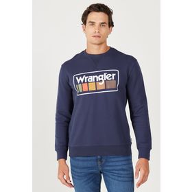 Wrangler W646H1114 Bisiklet Yaka Lacivert Erkek Sweatshirt
