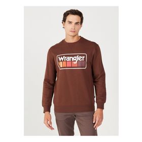 Wrangler W646H1H44 Kahve Bisiklet Yaka Erkek Sweatshirt