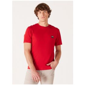 Wrangler W70MD33UU Kırmızı Bisiklet Yaka Erkek T-Shirt