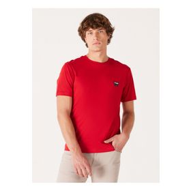 Wrangler W70MD33UU Kırmızı Bisiklet Yaka Erkek T-Shirt