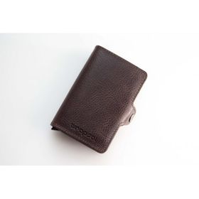 Wrapsol Çiftli Kahverengi Deri Mekanizmalı Cüzdan